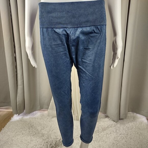 No Boundaries Blue, Waist Slimming Pull On Ankle Leggings, Capris Size XXL (19) - Picture 2 of 9